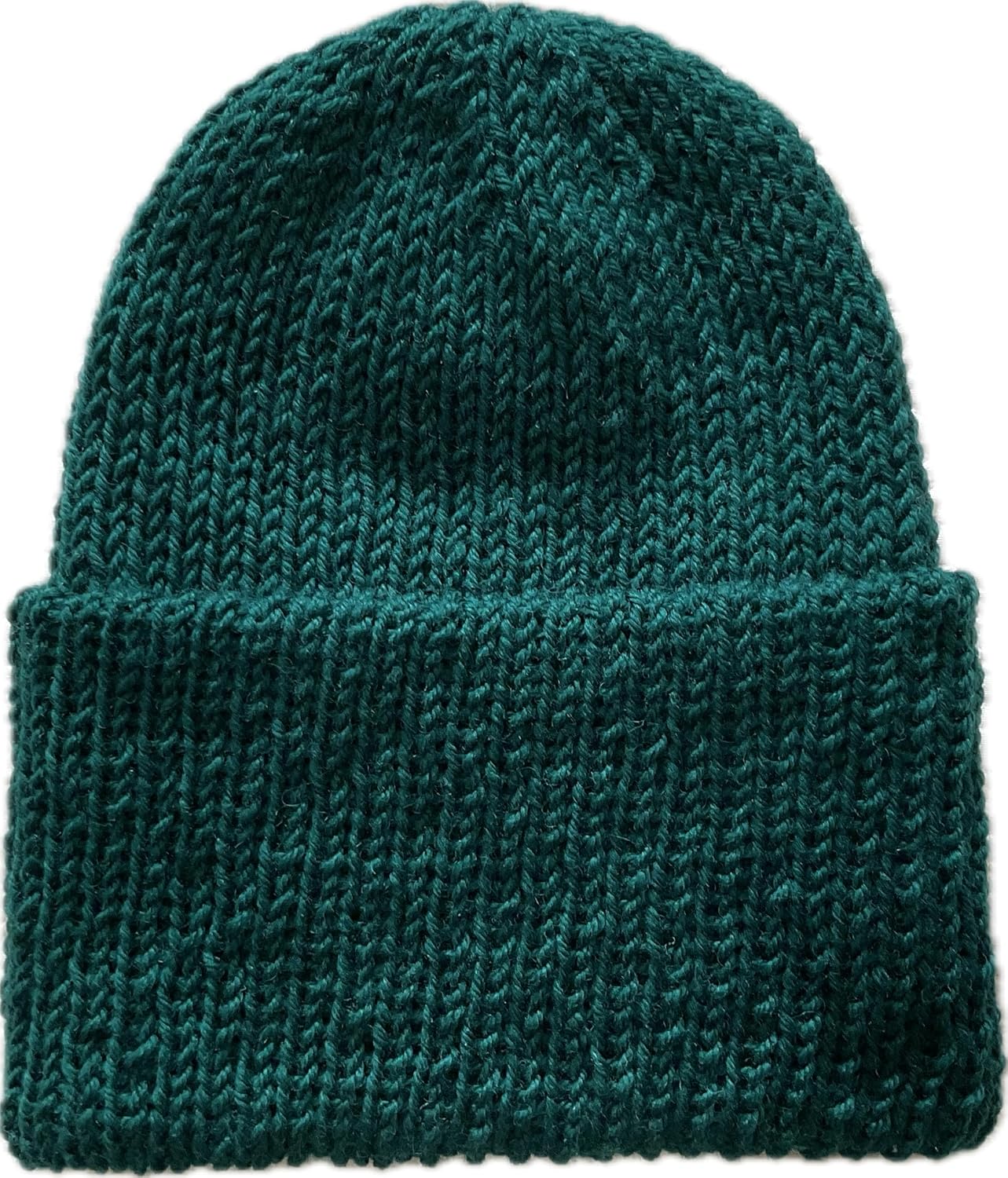 Beanie Hat 100% Merino Wool. Thick Double-Layer, Fold Up Brim, Slouchy, Reversible, Men, Women, Hand Knitted. Giftable