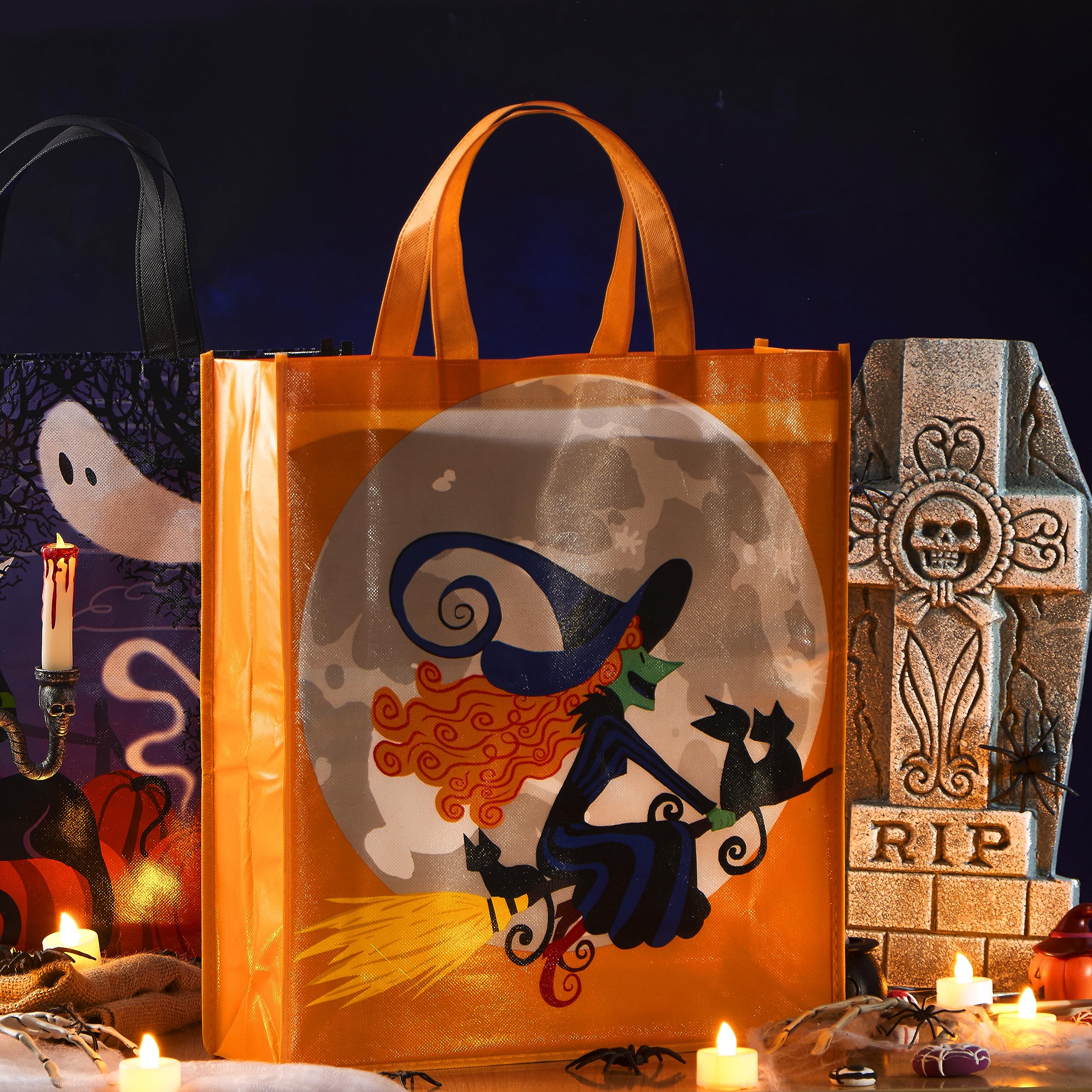 JOYIN 12 Stück Halloween 43 x 38 cm Große Geschenktaschen für Halloween Süßes oder Saures Party Süßigkeitstüten, Geschenk Taschen, Party Tüte