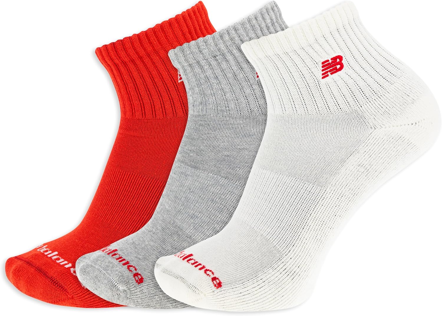 New Balance unisex-adults Men's and Women's Patch Logo Ankle Socks - 3 Pairs - Cushioned Moisture Wicking