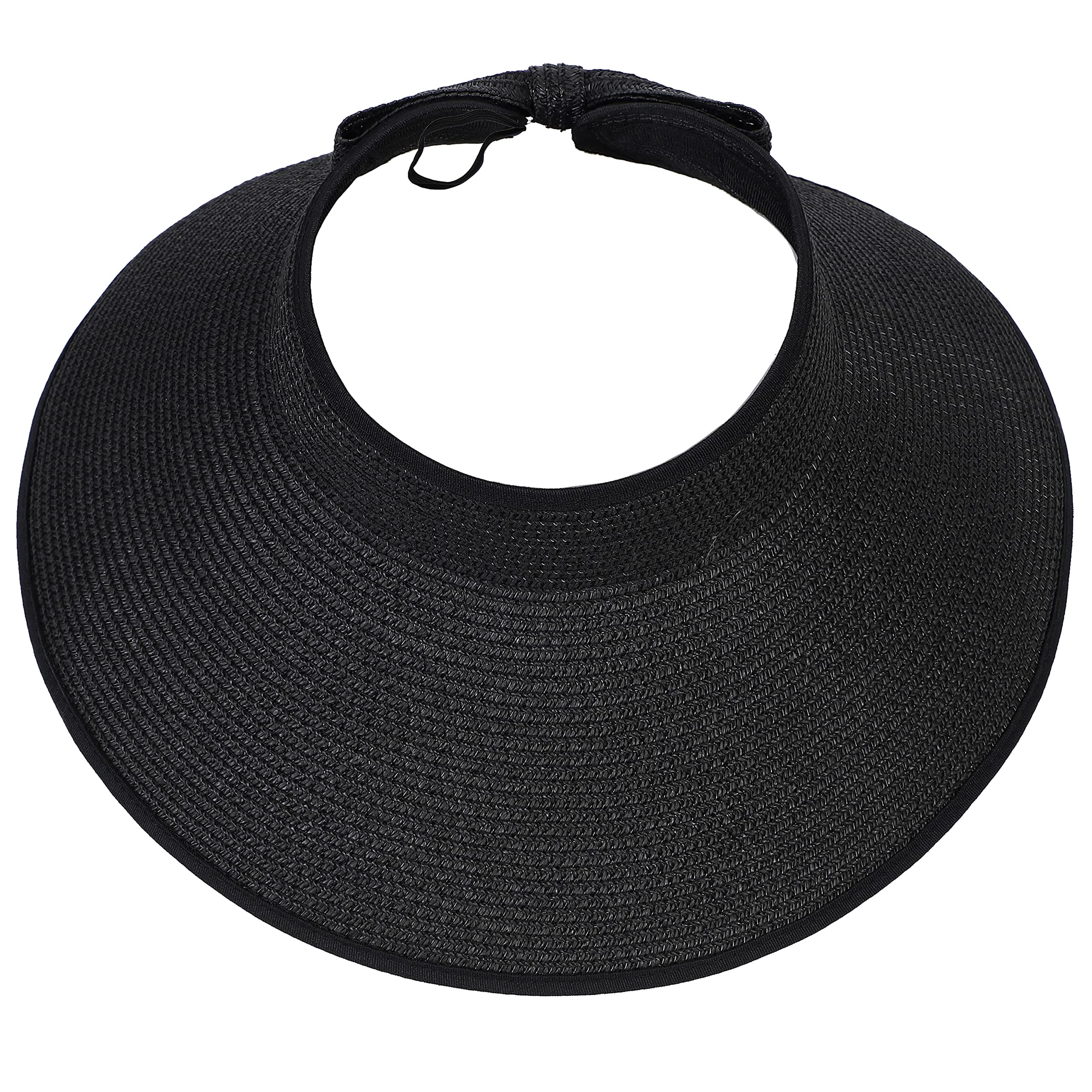 soul youngSombreros de paja para mujer, con agujero para cola de caballo, ala ancha, visera de verano, plegable, protección solar, plegable, para viajes, piscina