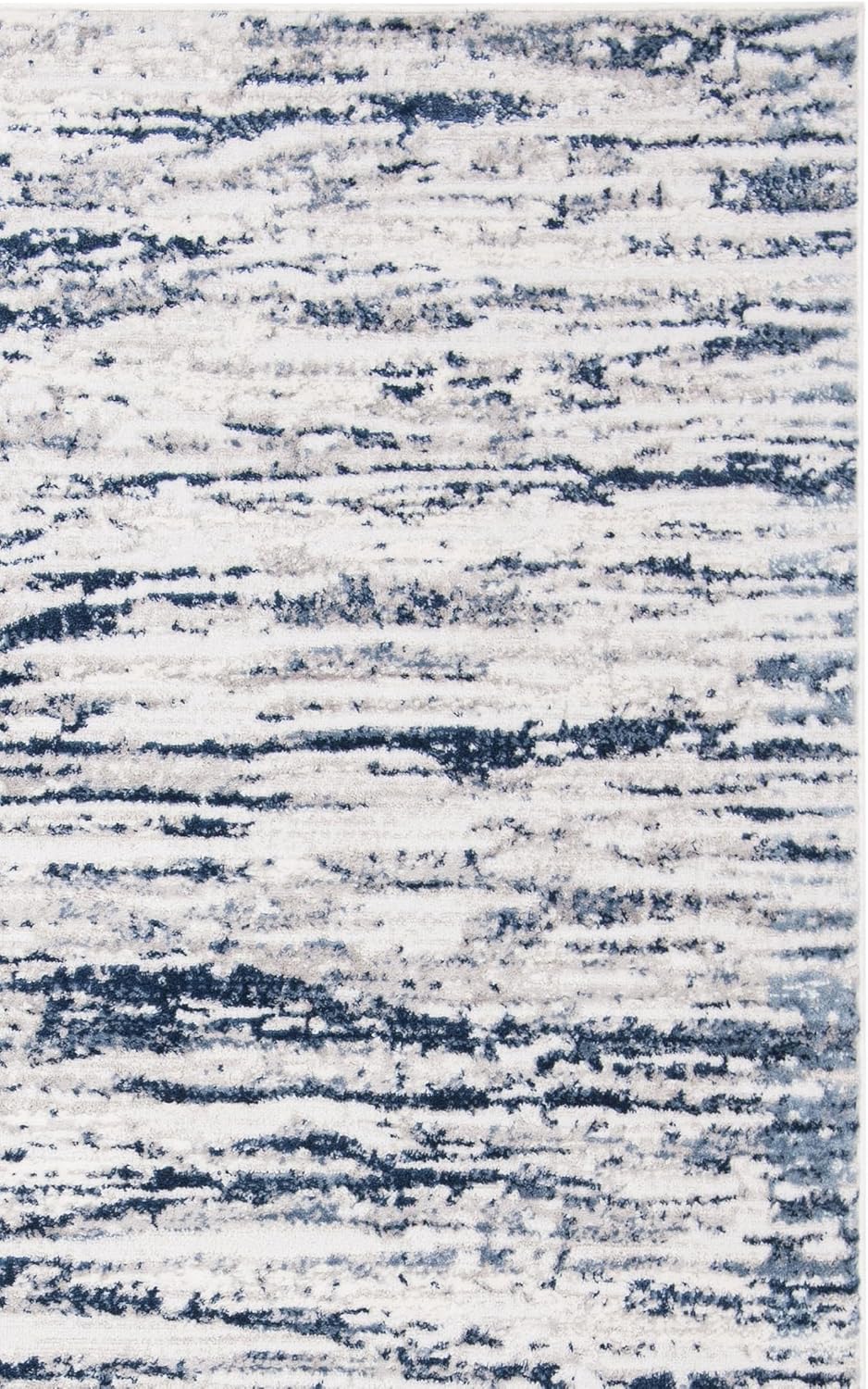 SAFAVIEH Amelia Collection Area Rug - 3' Square, Grey & Navy, Modern Abstract Design, Non-Shedding & Easy Care, Ideal for High Traffic Areas in Living Room, Bedroom (ALA768B)
