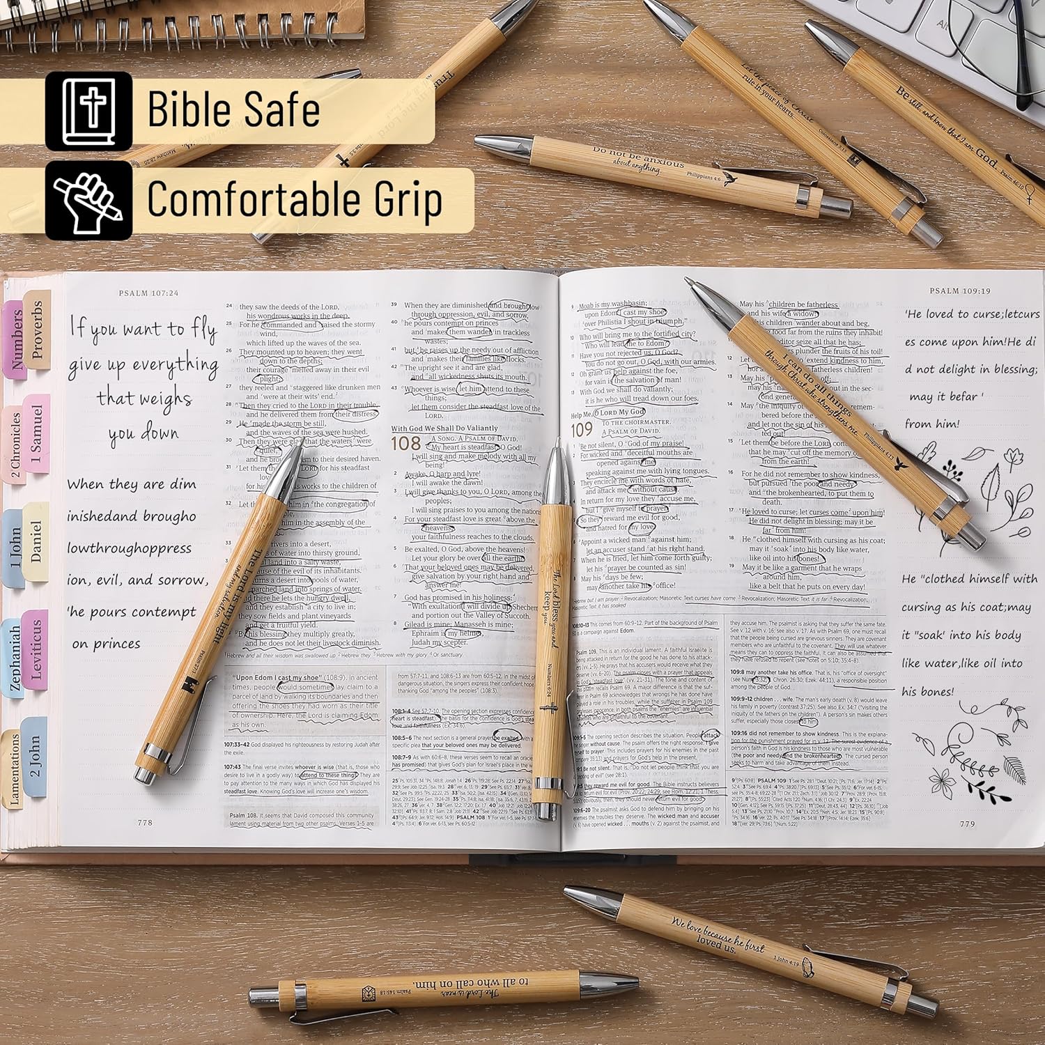Mr. Pen- Bible Verse Pens Bulk, 100 Pack, Black Ink, Christian Pens for Women Men