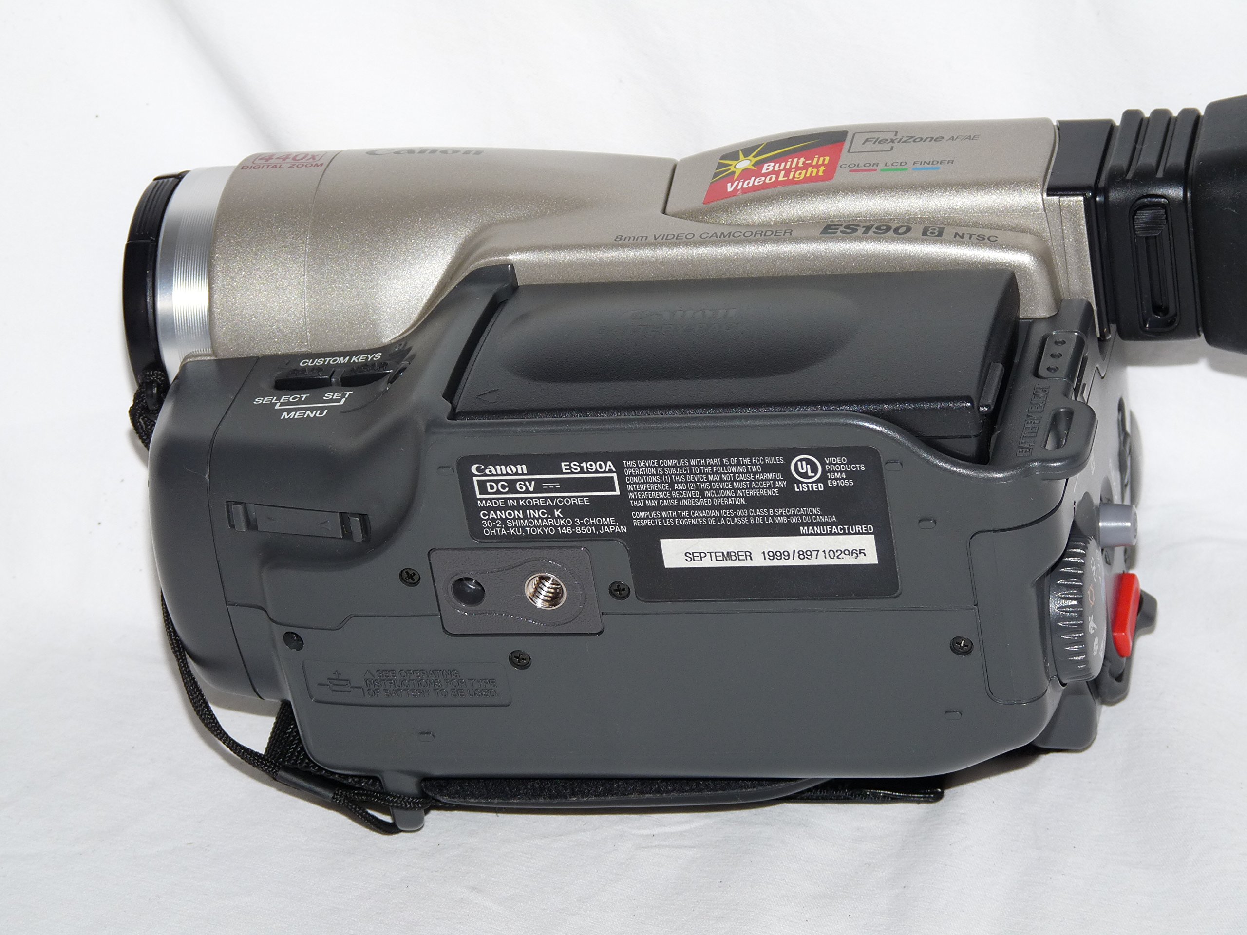 Canon ES190 Camcorder 8mm Video Camcorder 440x Digital Zoom