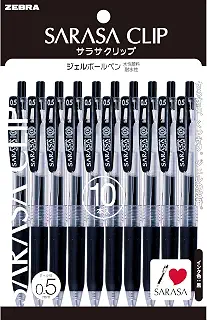 ゼブラ ジェルボールペン サラサクリップ 0.5 黒 10本 P-JJ15-BK10