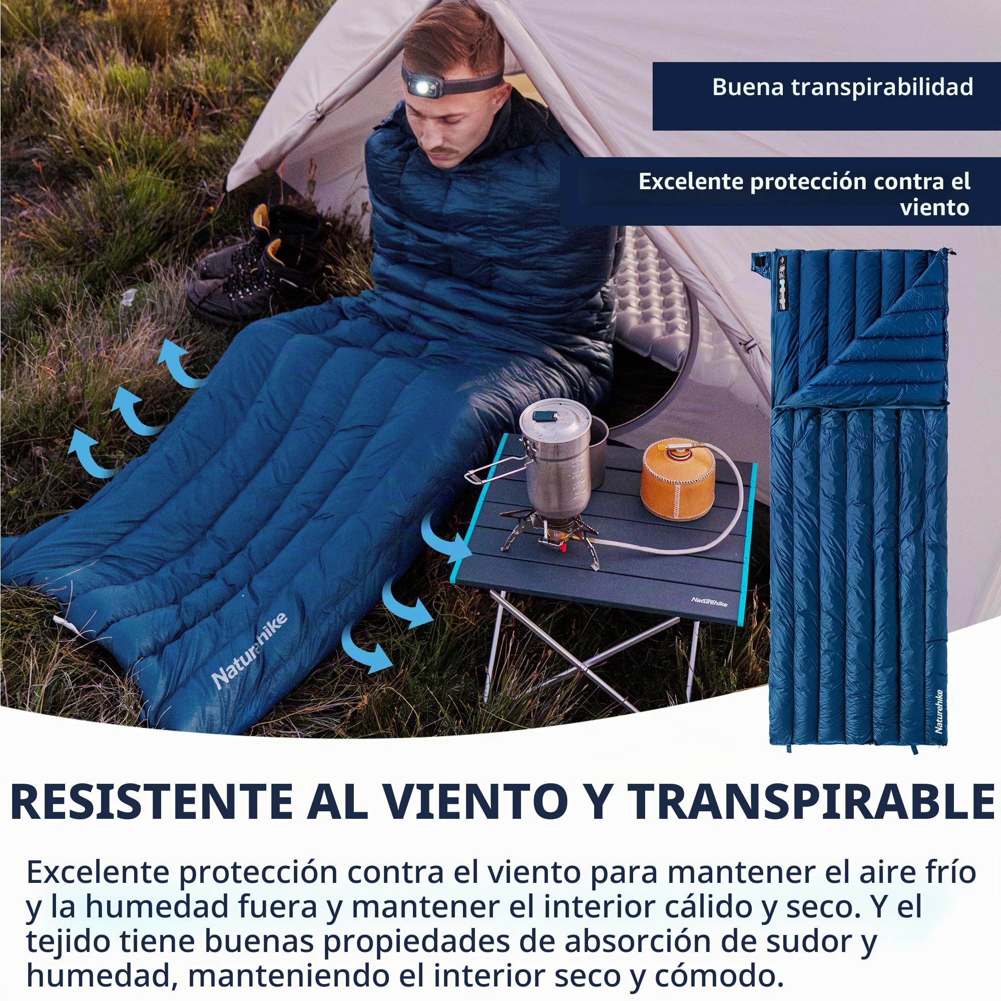 Naturehike saco de dormir ultraligero, compacto, portátil, sobre, para 3 estaciones, saco de dormir de invierno con pequeño tamaño para exteriores, camping