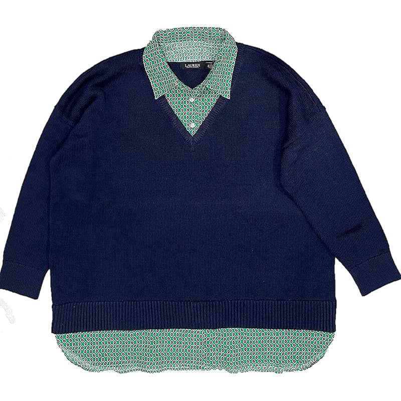 layered look sweater with collar