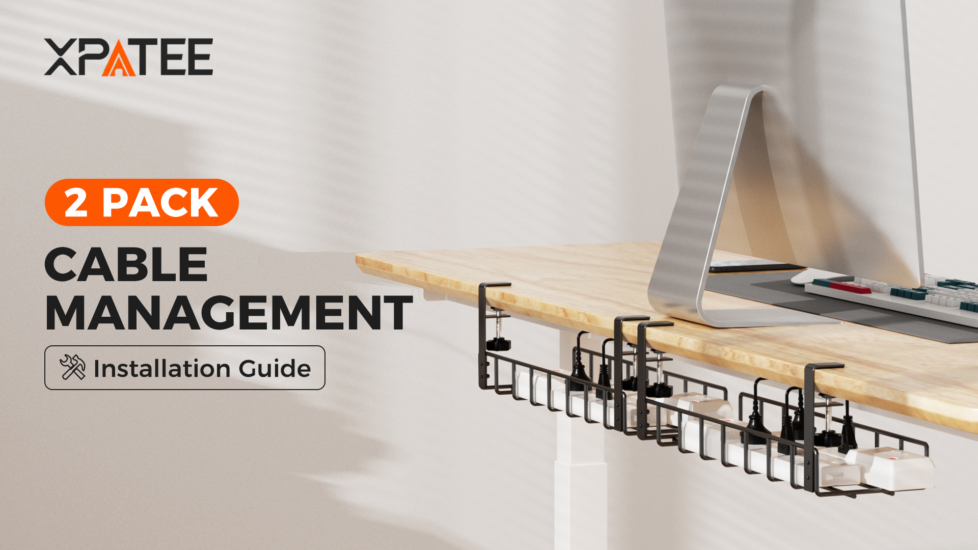 Amazon.com: Xpatee 2 Pack Cable Management Under Desk Tray, 31.4