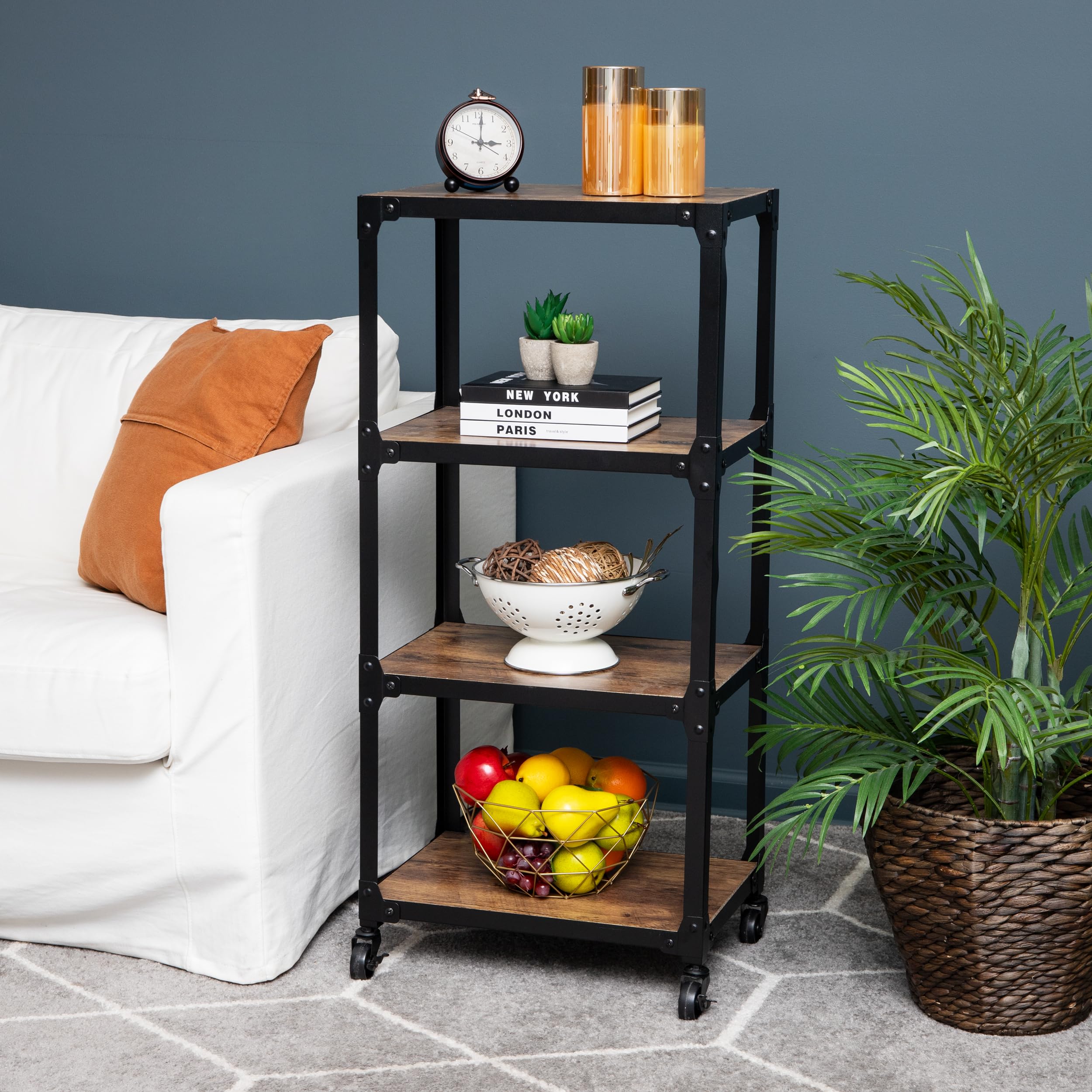 Chariot de Rangement en métal avec 20 Tiroirs Plastiques, Organisateur