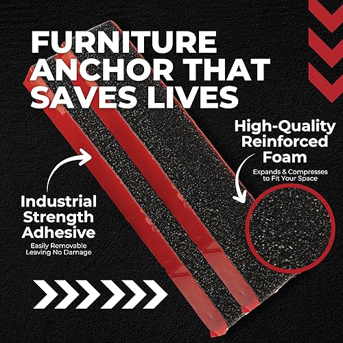 Miniatura 3 de Anclaje adhesivo para muebles, sin taladros, estético e invisible una vez instalado, anclaje de seguridad para muebles antipuntas para tu hogar a
