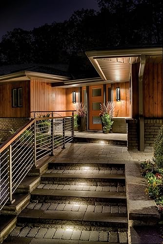 Miniatura 6 de Kichler River Path 49945BKTLED - Lámpara de pared LED para exteriores de 17.5 pulgadas, color negro texturizado, 1 luz contemporánea con vidrio