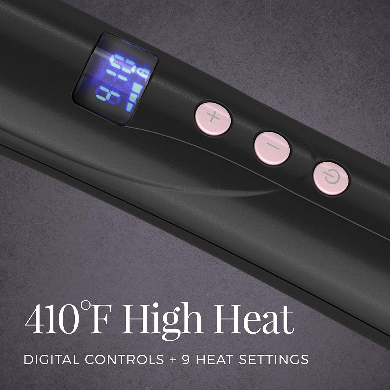 Remington CI9538 Pro 1"-1.5" Pearl Ceramic Conical Curling Wand, Digital Controls + 10 Heat Settings, Black/Pink