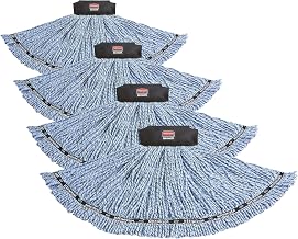 Rubbermaid Commercial 1924786 Maximizer Mop Head, Blend, Medium, Blue (Pack of 4)