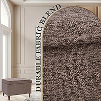 Vista 5 de HomePop Home Decor Dinah Collection Modern Storage Ottoman Ottoman with Storage for Living Room & Bedroom (Chocalate Brown)