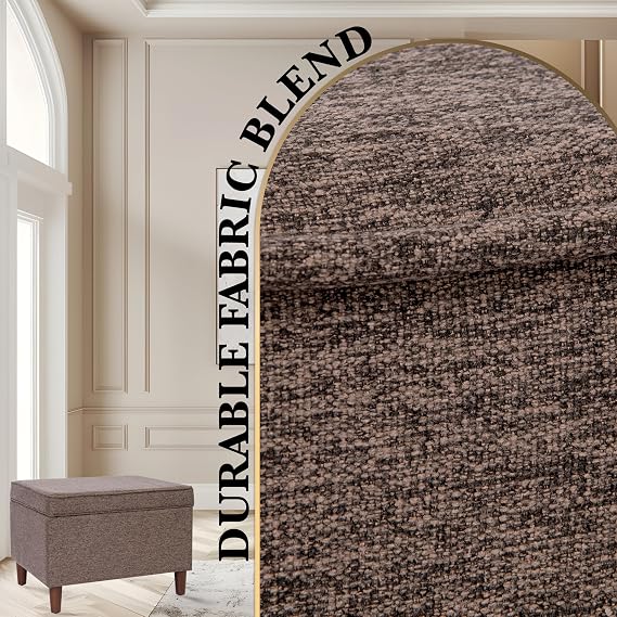 Spatial Order Home Decor | Dinah Collection Modern Storage Ottoman | Ottoman with Storage for Living Room & Bedroom (Brown)