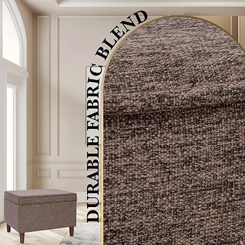 Spatial Order Home Decor | Dinah Collection Modern Storage Ottoman | Ottoman with Storage for Living Room & Bedroom (Brown)