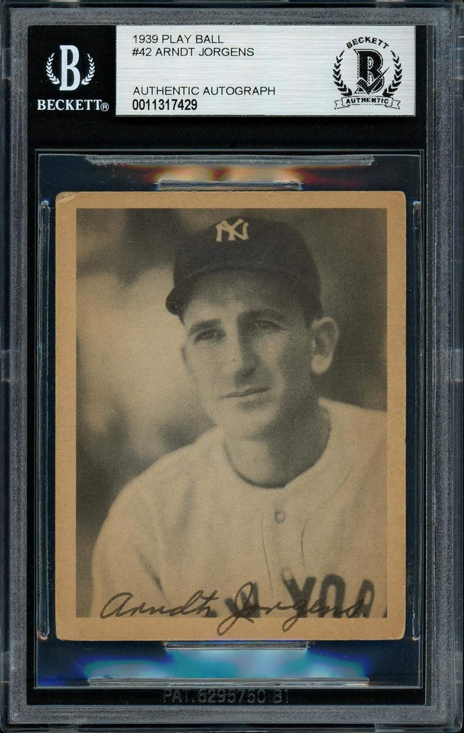 Arndt "Art" Autographed 1939 Playball Card 42 New York Yankees
