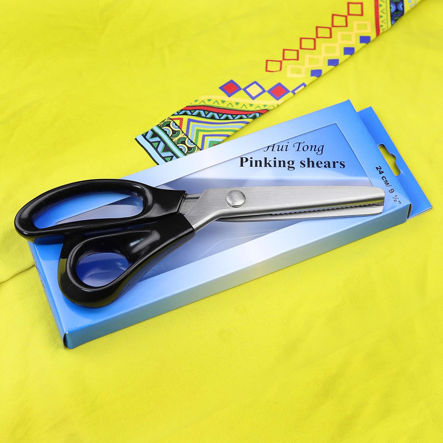 Hui Tong Strong & Sharpe Pinking Shears,Pinking Shears Scissors for Fabric Serrated and Scalloped Scissors Fabric,3mm,5mm,7mm(Scalloped 3mm) - Image 3