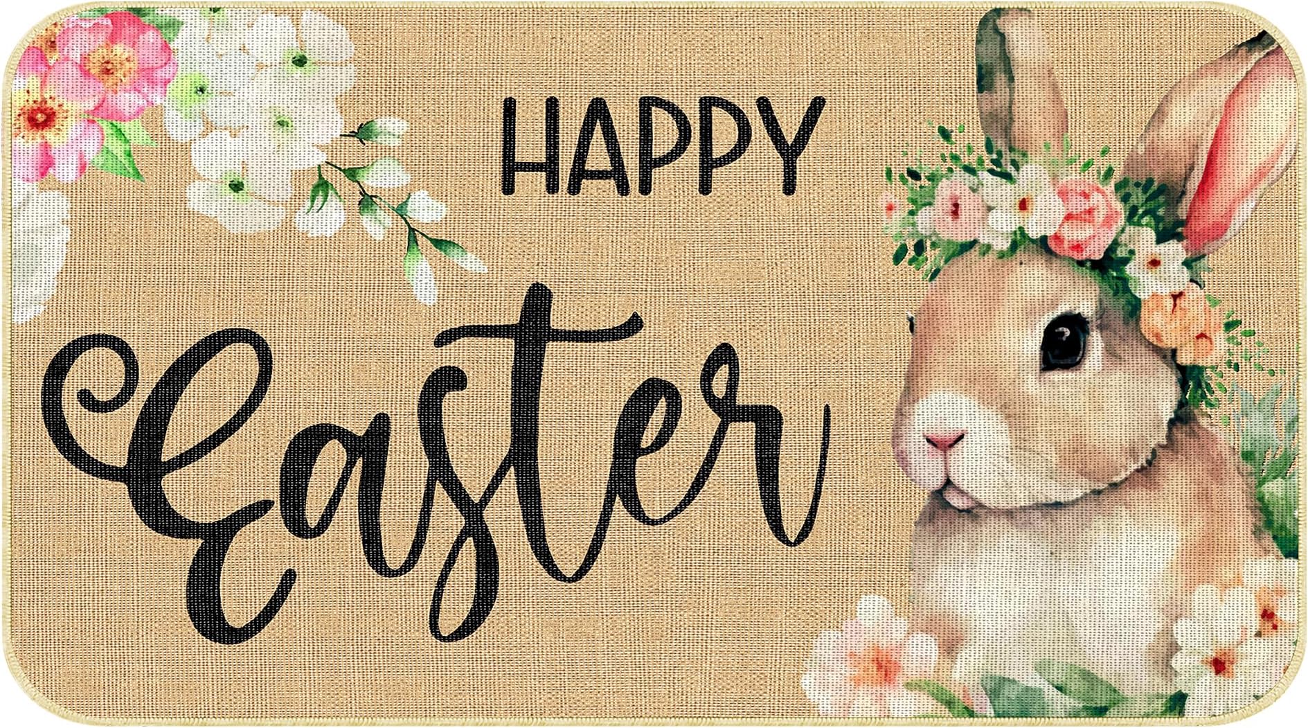 Easter Bunny Doormat Easter Rug Easter Decor NonSlip and