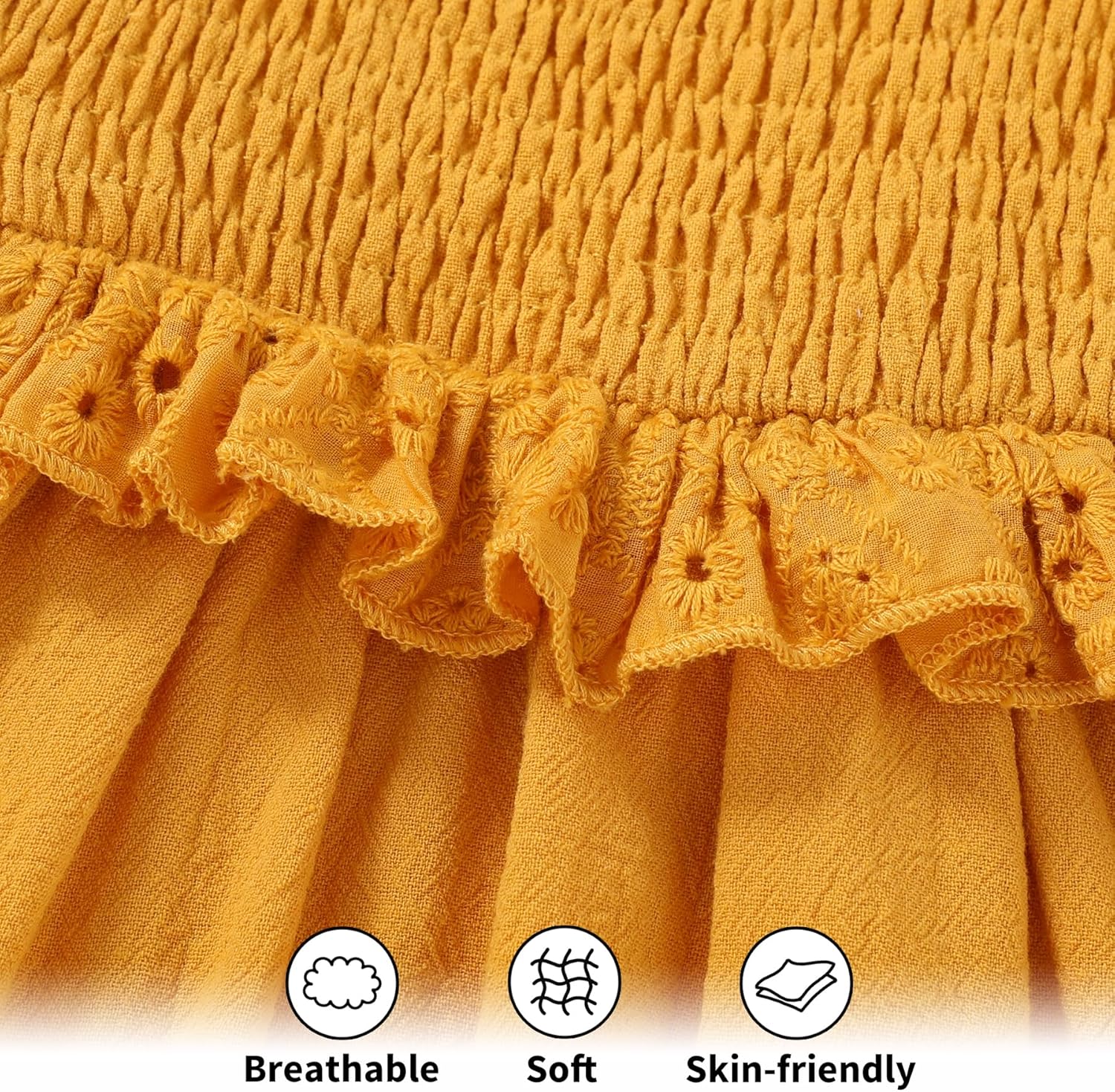 YOUNGER TREE Toddler Dress Baby Girls Cotton Ruffle Sleeveless Summer Dresses Kids Boho Beach Casual Sundress - Image 5