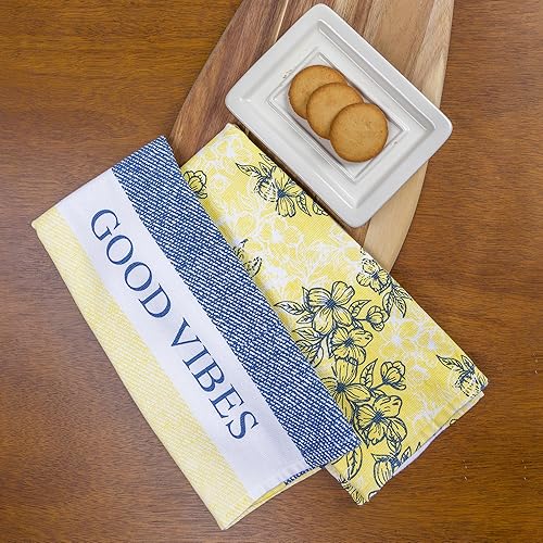 Miniatura 4 de FRENCH BREAD Toallas de cocina para uso diario, juego de 2, diseño de doble cara, altamente suaves y absorbentes, 100% algodón, sin pelusas,