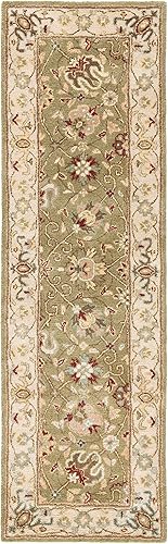 Miniatura 2 de SAFAVIEH Antiquity Collection AT21D - Alfombra de lana tradicional oriental de primera calidad, hecha a mano, 2 pies 3 pulgadas x 10 pies, color