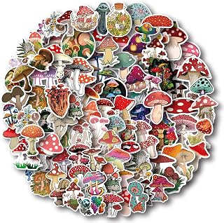 100 Pcs Aesthetic Mushroom Stickers, Waterproof Vinyl Mushroom Decor for Water Bottle, Laptop, Car, Journaling, Phone