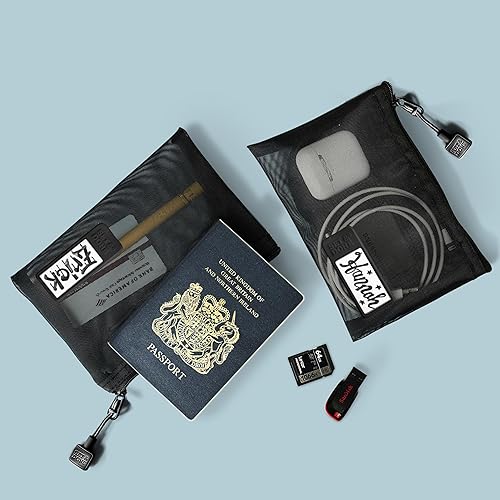 Miniatura 7 de Set & Done Onama Flexi - Bolsa de almacenamiento de nailon transparente duradera con pestaña para nombre para maquillaje, viajes, bolsa de pañales y