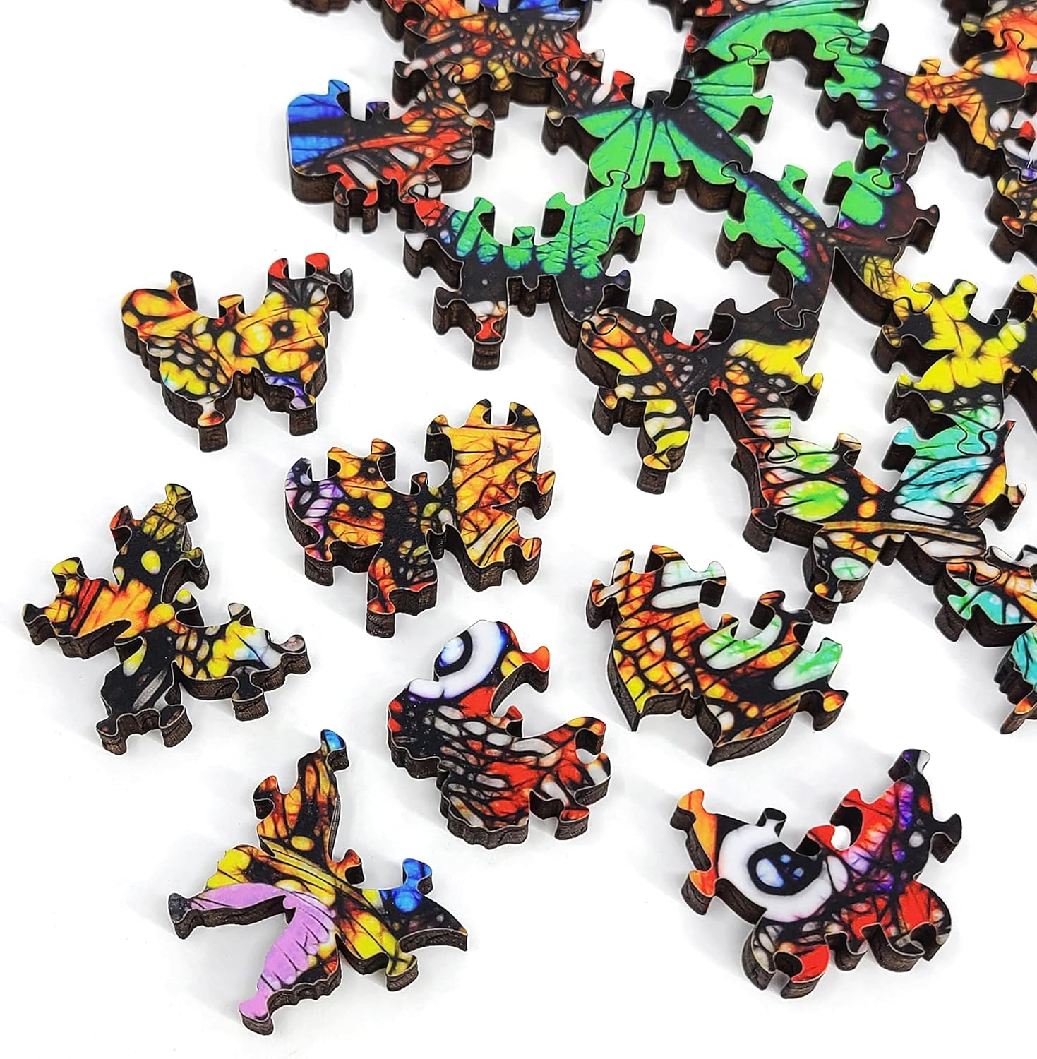 Wooden Jigsaw Puzzle for Adults - Uniquely Shaped Pieces - Made in The USA by FoxSmartBox - 216 Pieces - Challenge. Butterflies