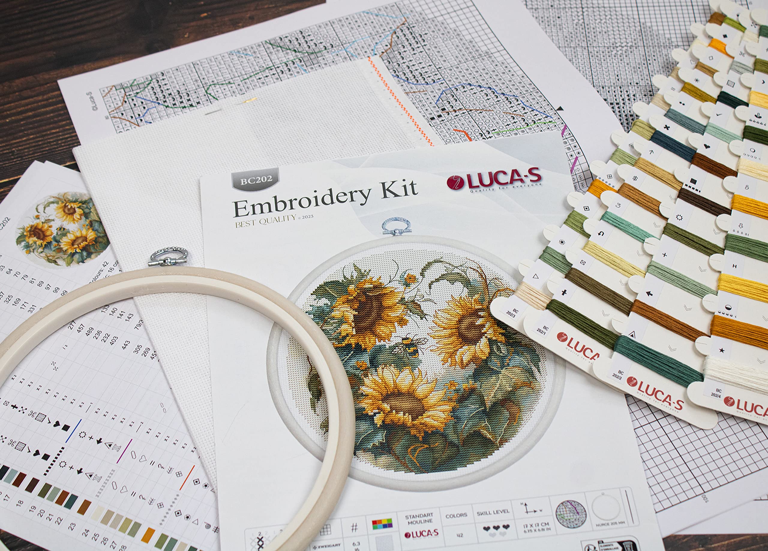 Amazon.com: Luca-S Cross Stitch Kit Sunflower, Counted Cross