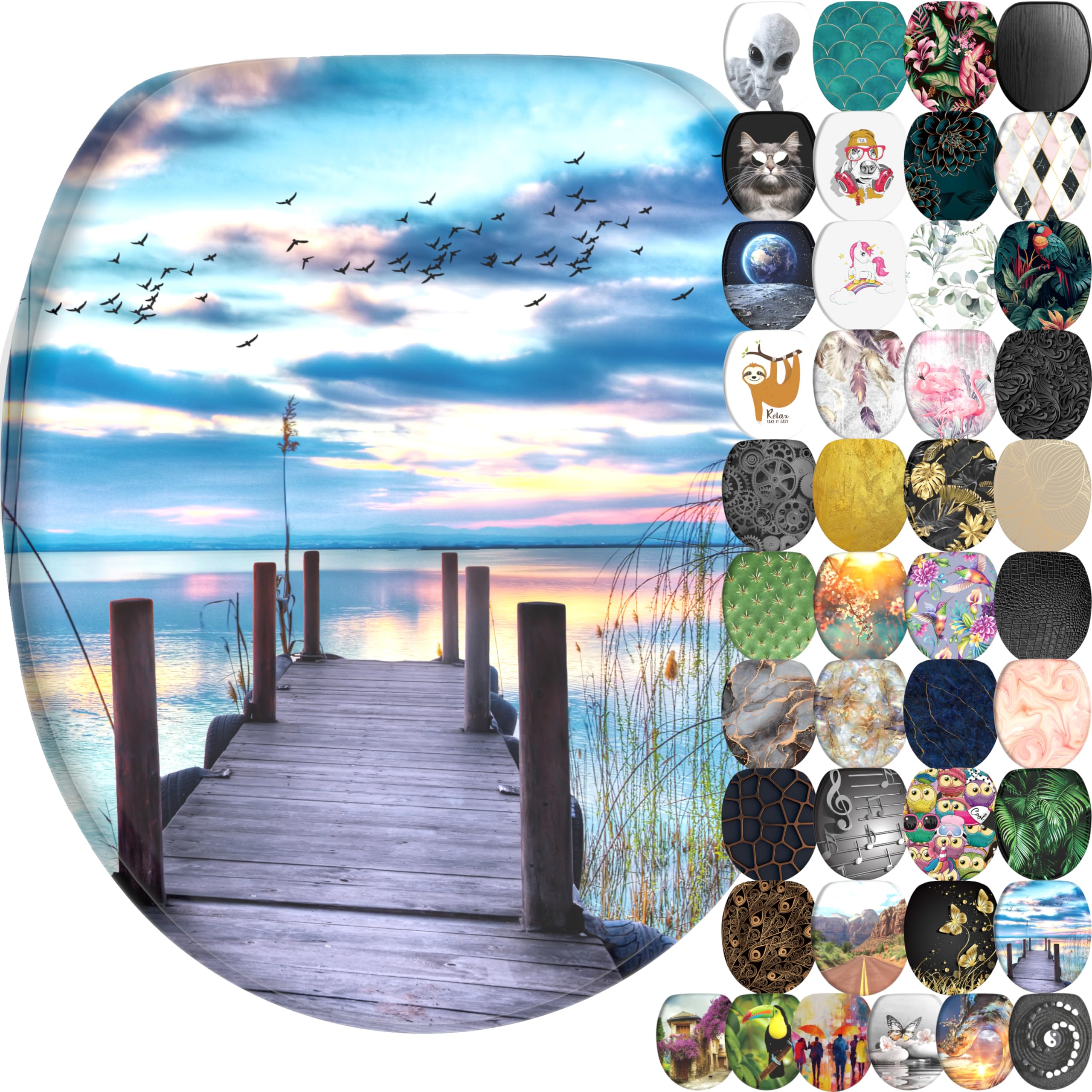 Sanilo Soft Close Toilet Seat, Wide Choice of New Toilet Seats, Stable Hinges, Easy to Mount (Sunset), 47 cm x 37.7 cm