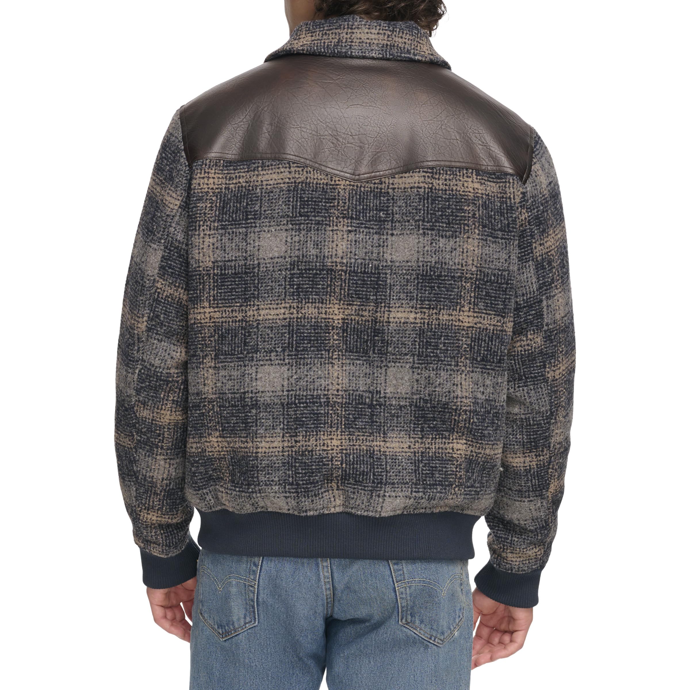 Levi's mens Levi's Men's Mixed Media Western Plaid Bomber Jacket