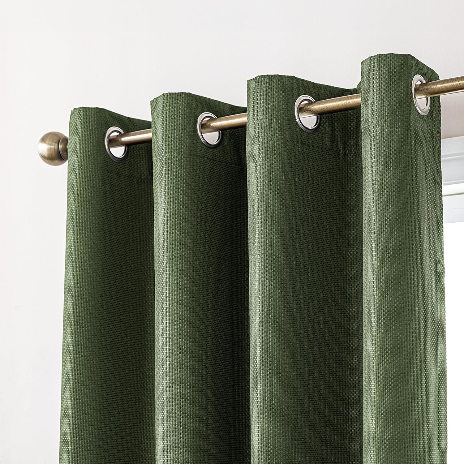 SLEEP ZONE Sage Green Blackout Curtains for Bedroom Living Room, 100% Blackout Curtains 63 inch Length for Room Darkening Window Drapes with Grommets 2 Panels Set, 42W × 63L, Sage Green