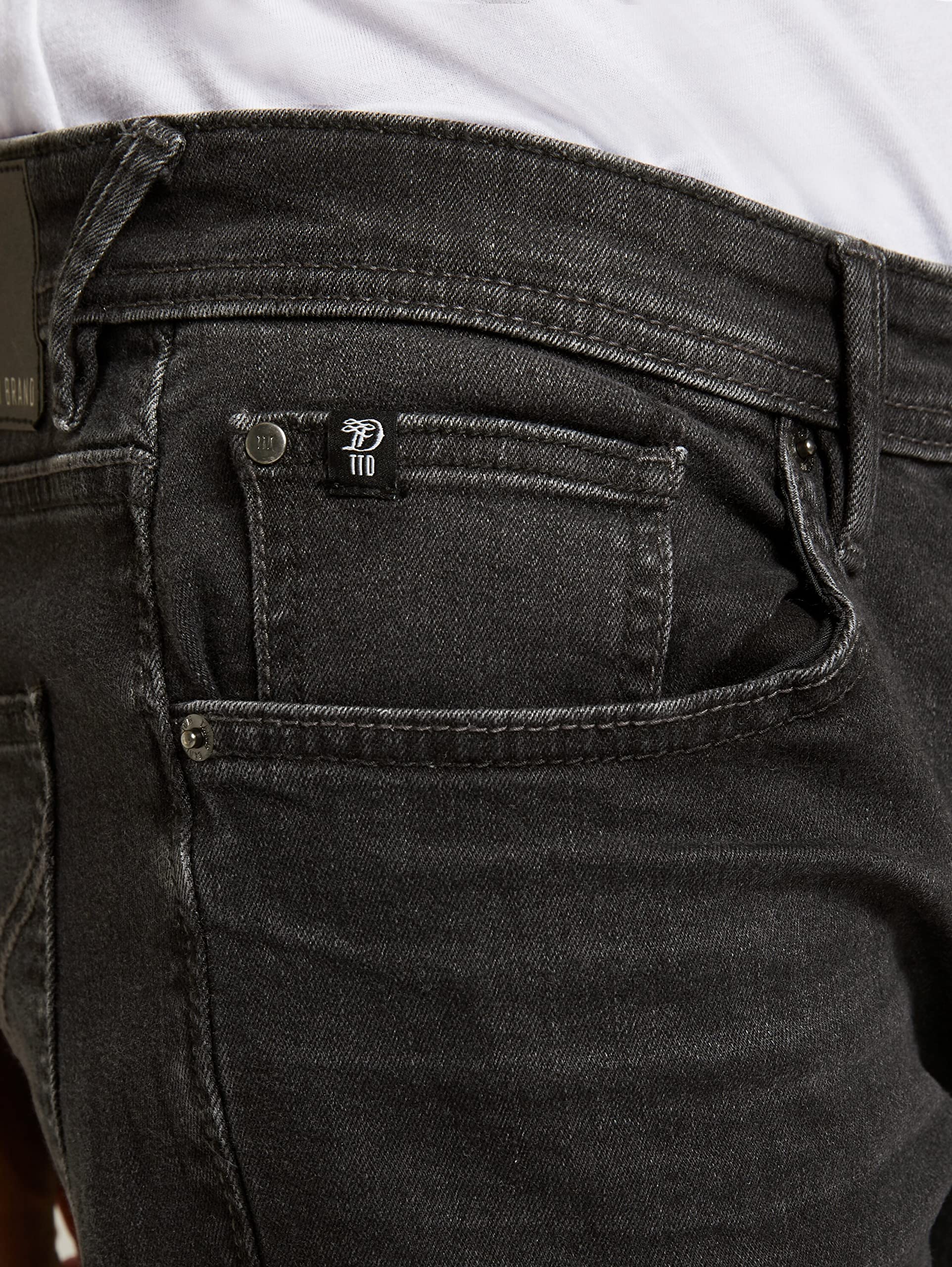 TOM TAILOR Denim Herren Culver Skinny Jeans 10250 - Used Dark Stone Black Denim 34W / – Bild 6