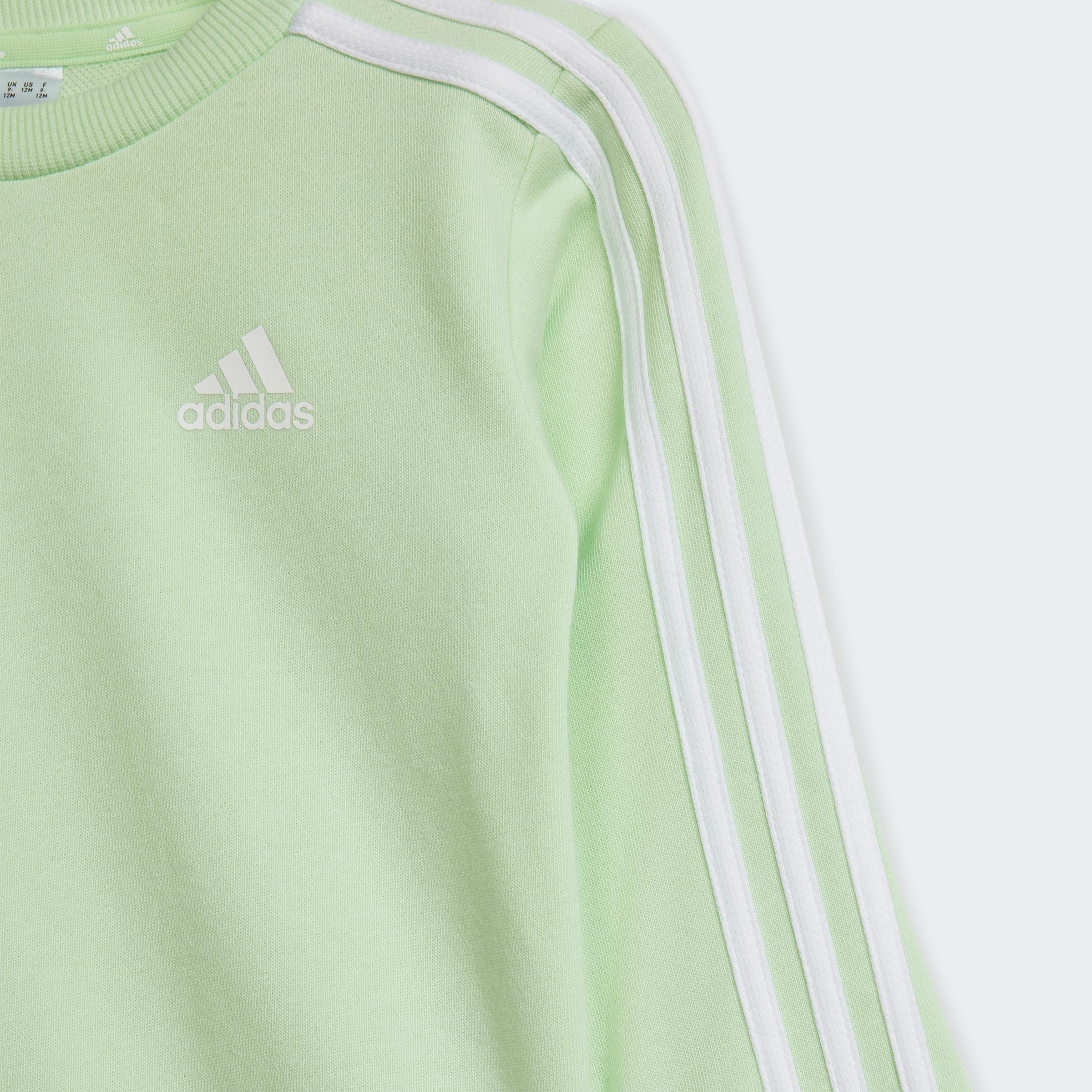 adidas Infants Essentials 3-Stripes Jogger Set, JOGGER JOVEN/BEBE Bebé, semi green spark/white,