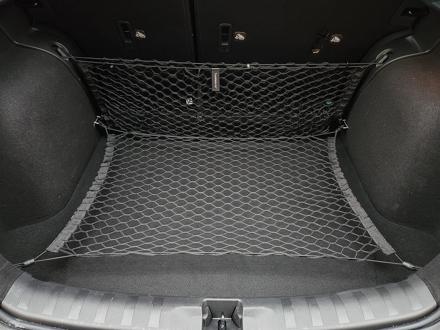 Floor + Envelope Style Automotive Elastic Trunk Mesh Cargo Net for Nissan Kicks 2022-2025 - Premium Trunk Organizer and Storage - Luggage Net for Crossover - Best Car Organizer for Nissan Kicks