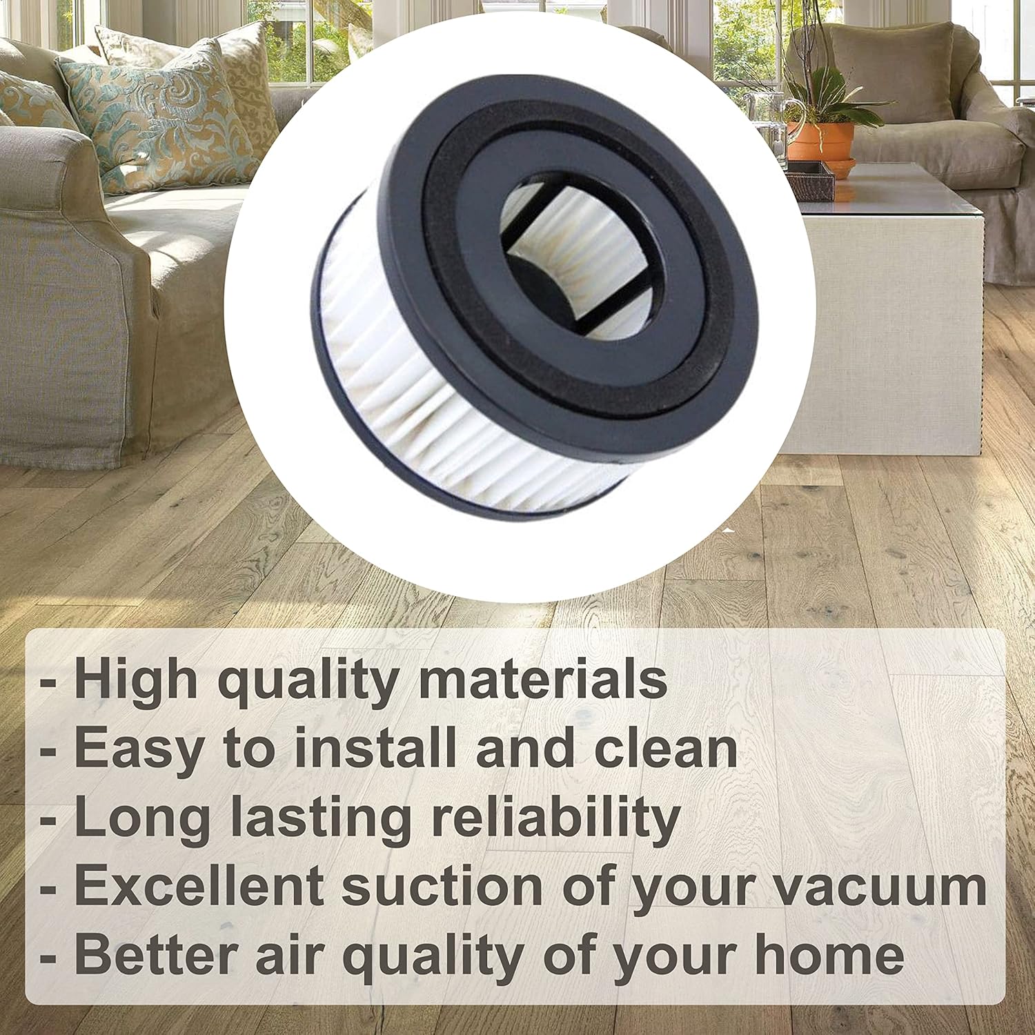 HQRP Washable Filter 4-Pack Replacement for Dirt Devil F15 F-15, 1SS0150000, 3SS0150001 compatible with Easy Lite Quick UD40230 Vac Vacuum Cleaner