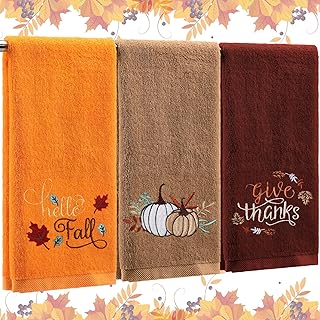 3 Pcs Thanksgiving Hand Towels for Bathroom 13.8 x 29.5 Inch Fall Decora...