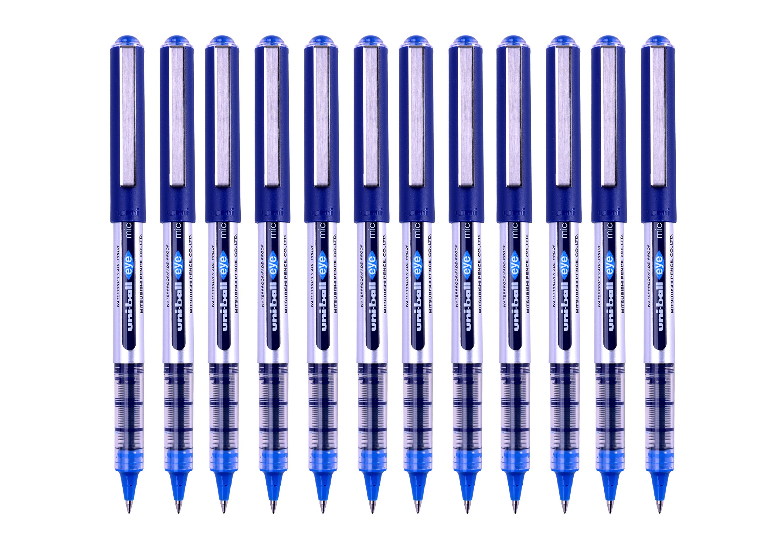 Uni-Ball Eye Micro UB-150 Tintenroller, Blau, 12 Stück