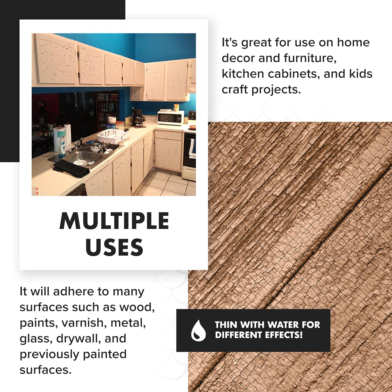 RMP Finishes Crackle Finish for Milk Paint, Use on Wood, and Drywall, Water Based, 16 oz.