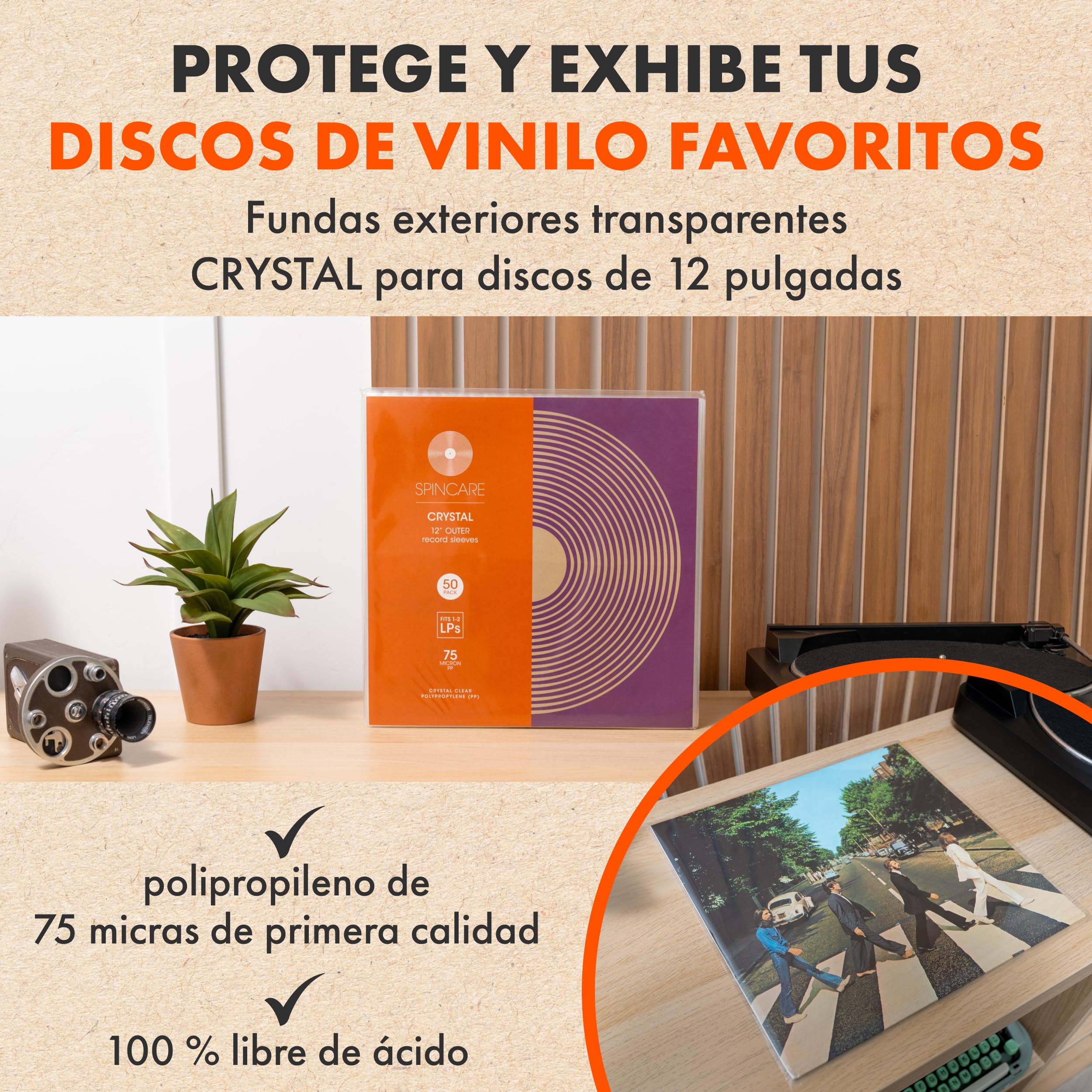 100x Fundas De Vinilo Standard Transparentes LP 33 RPM | Crystal para Solo Doble Fundas | Exteriores Plastico Protectoras De Vinilo