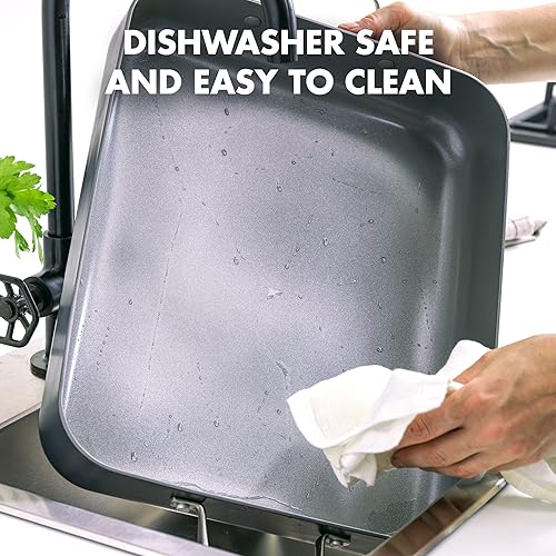Miniatura 3 de GreenPan Chatham - Sartén antiadherente de cerámica anodizada dura, de 16 x 13 pulgadas con estante para asador, sin PFAS, apto para lavavajillas,