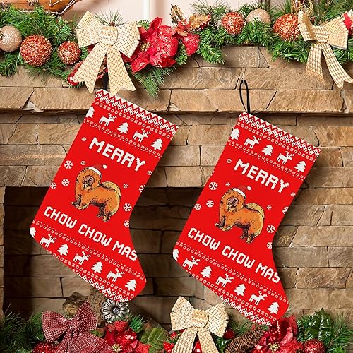 Miniatura 4 de Calcetines de Navidad Chow Chow de 16 pulgadas, medias de Navidad rojas, medias de Navidad, decoraciones navideñas para perros Chow Chow,