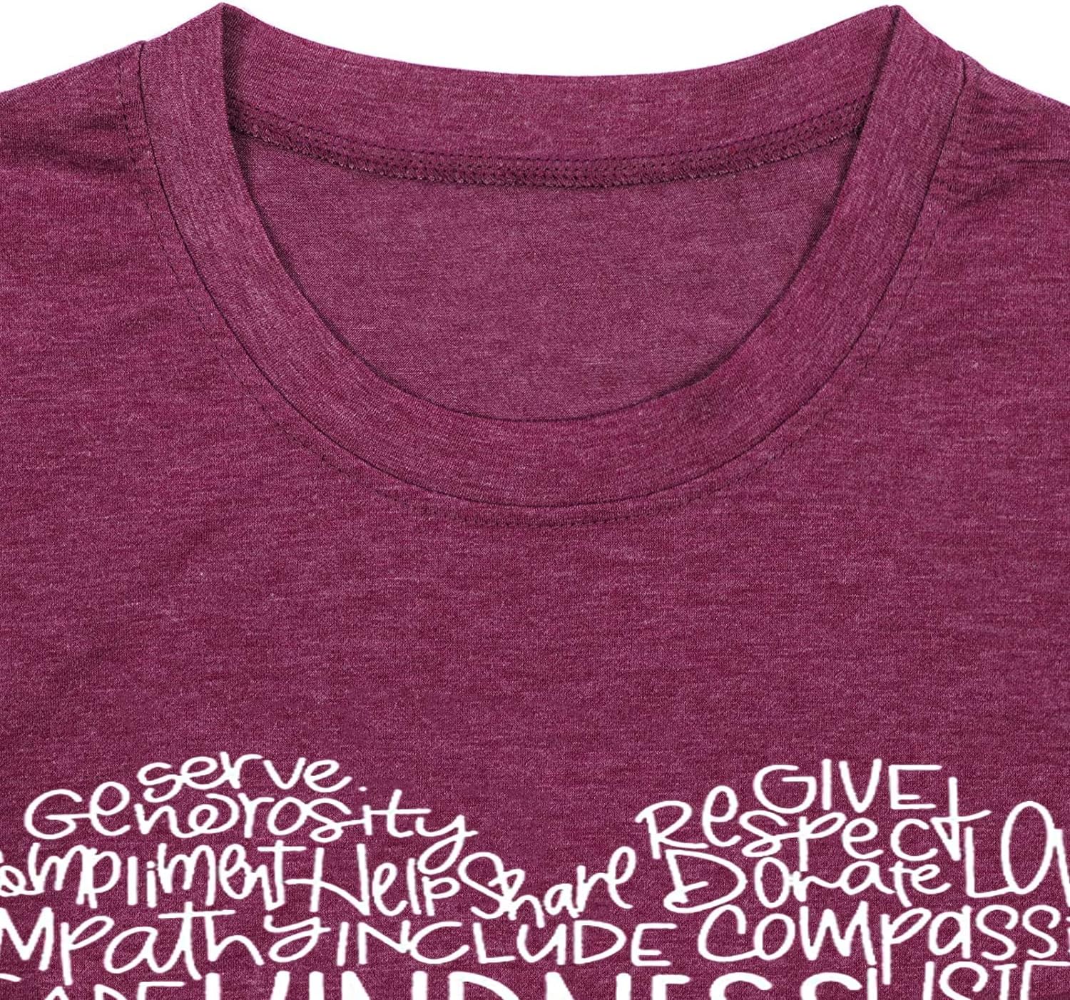 Womens Kindness Shirts Love Heart Graphic Tees Inspirational Letter Printed Be Kind Funny Casual Short Sleeve Tops - Image 2