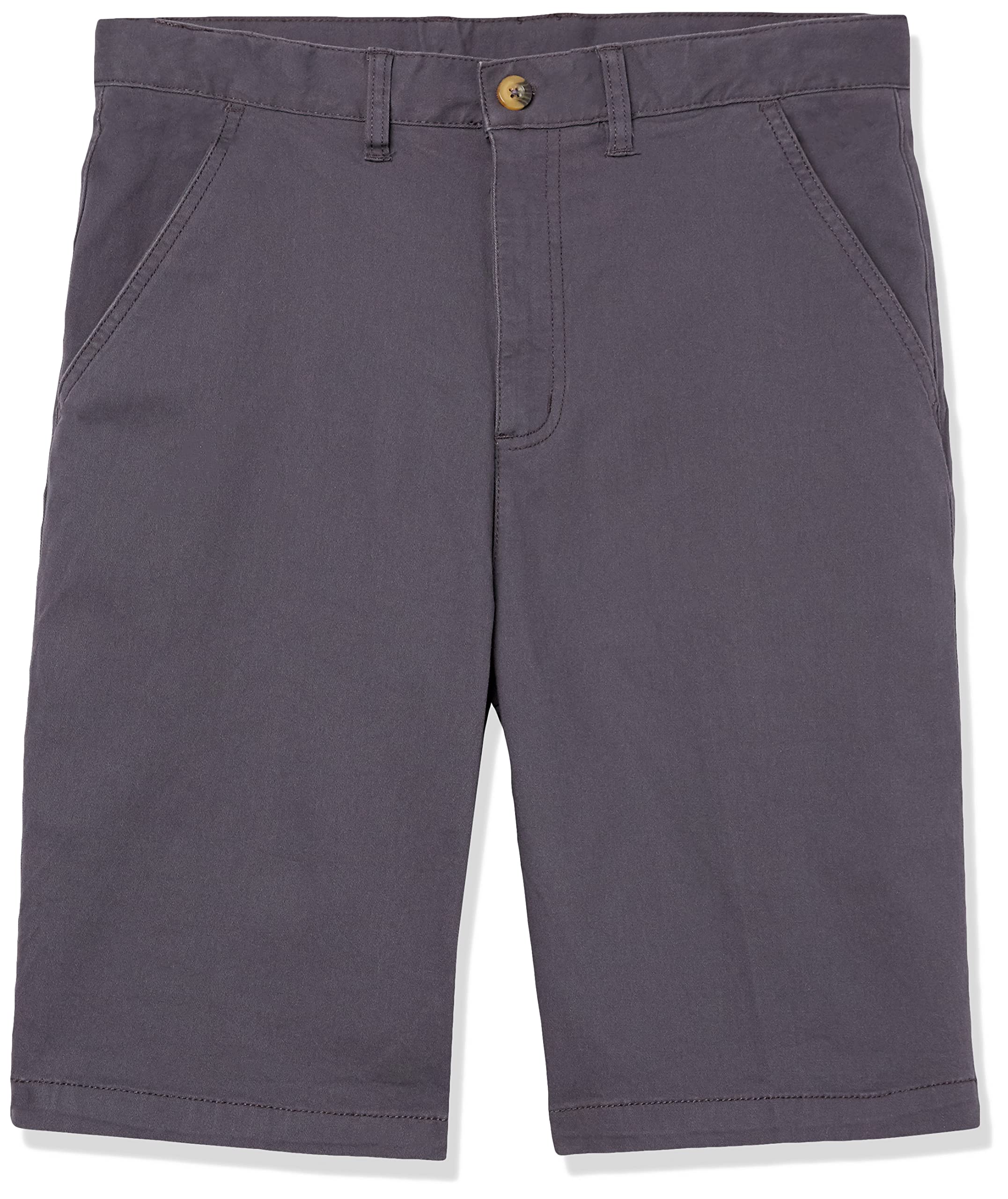 Pantalones cortos grises de sarga elástica para uniforme escolar de niño 3
