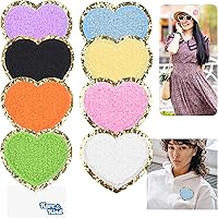 Vista 2 de Kare & Kind Parches bordados de chenilla con forma de corazón para planchar para ropa, camisas, uniformes, vestidos, chaquetas, bolsos, sombreros