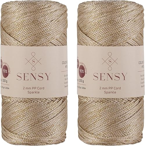 Miniatura 15 de Sensy Premium 2mm 76 Metros de Cuerda de Poliéster 100% Cordón de Polipropileno Cordón de Macramé 2mm Cordón para Bolso de Crochet Hilo de Crochet