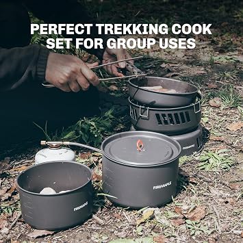 Fire Maple Versatile Outdoor Cooking Set Gas Stove Camping Cookware Kit | Aluminum Alloy & Stainless Steel, 3000W High-Power Output, Fuel Consumption: 215g/h, Weight: 2.9lbs