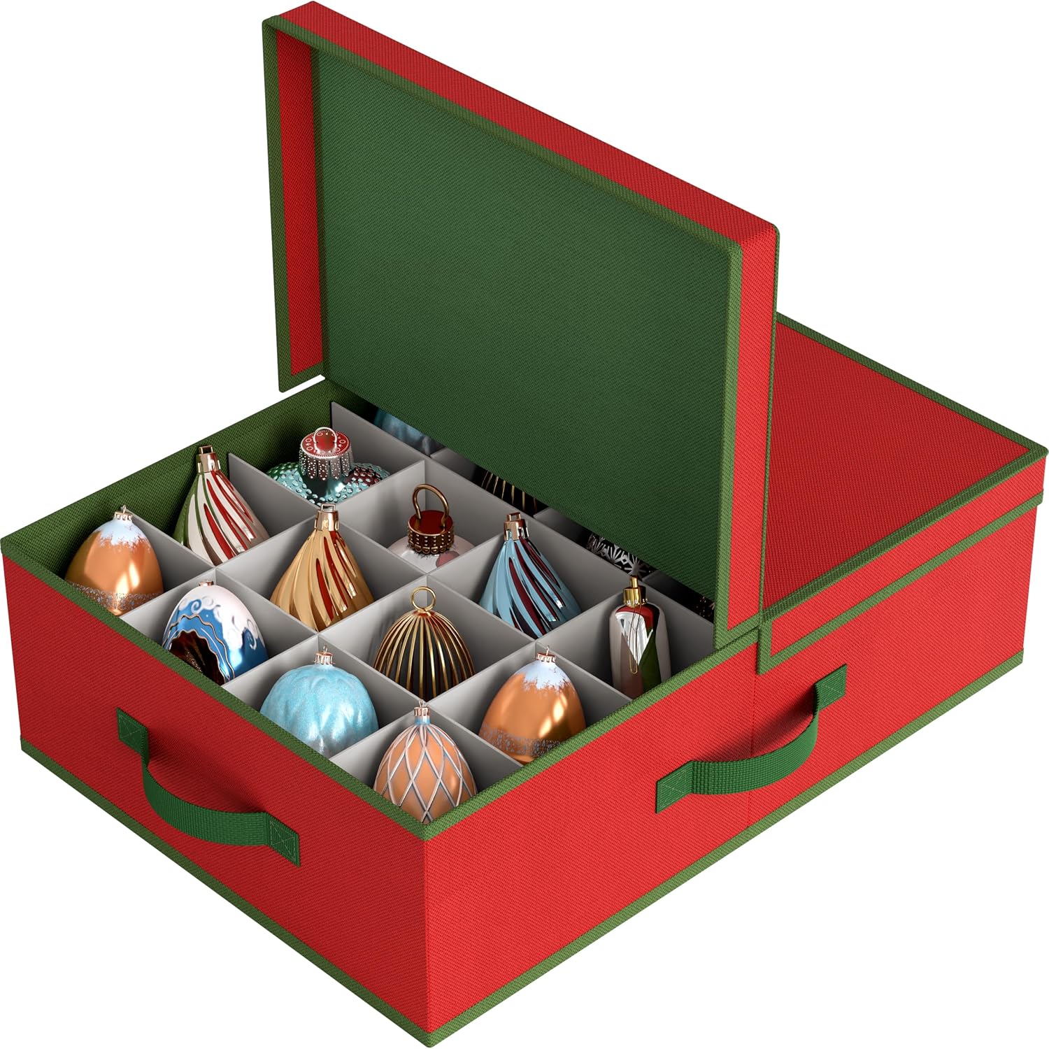 Simple Houseware Christmas Ornament Storage Bin for 6-Inch Tall Finials