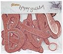 Just Party Cursive Glitter Happy Birthday Banner, Red gallery image