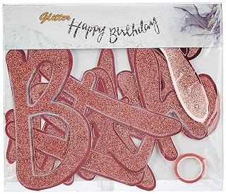 Just Party Cursive Glitter Happy Birthday Banner, Red